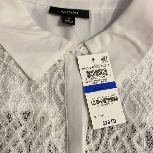 Alfani White Lace Blouse- NWT - Picture 3 of 5